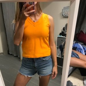 orange cropped tank top
